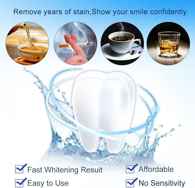 Teeth Whitening Kit with LED Light, 10PCS 3ML Teeth Whitening Gel Syringes Refill, Tooth Whitener for Home Use