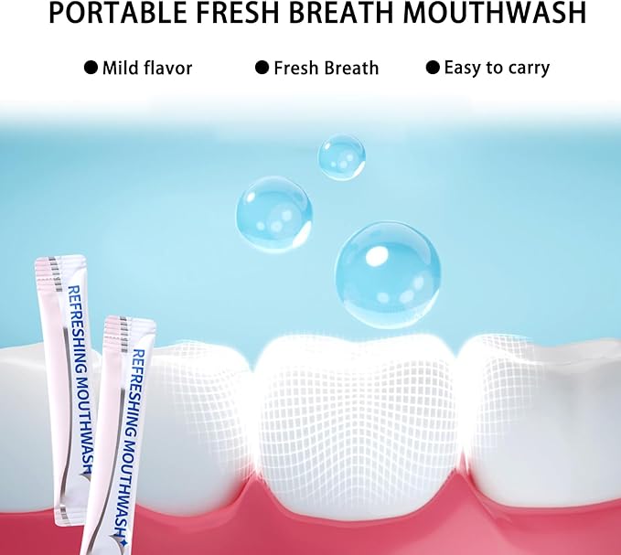 60PCS Travel Size Mouthwash,Portable Mini Mouthwash,Long-Lasting Freshness Travel Mouth Wash for Oral Care A50