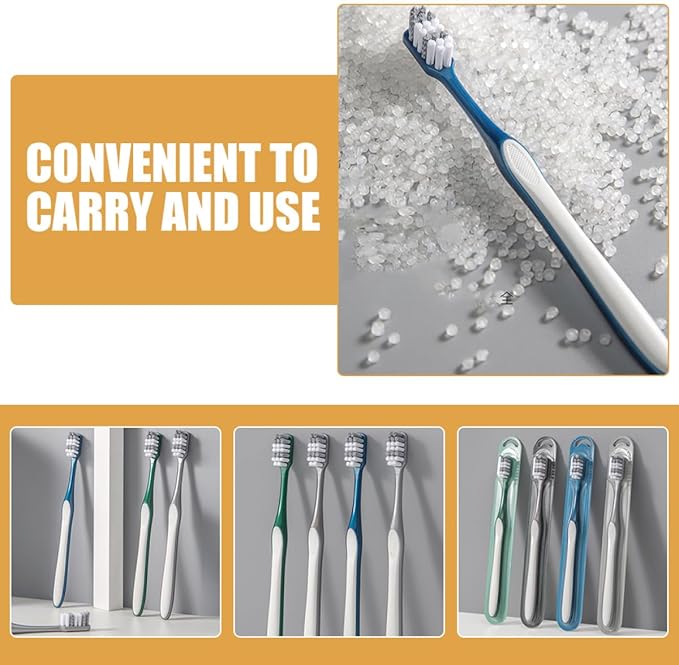 8Pcs Men S Large Head Toothbrushes Hard Bristles Deep Clean Travel Toothbrush Non-Slip Handle Ergonomic Design Portable for Camping Business Trips
