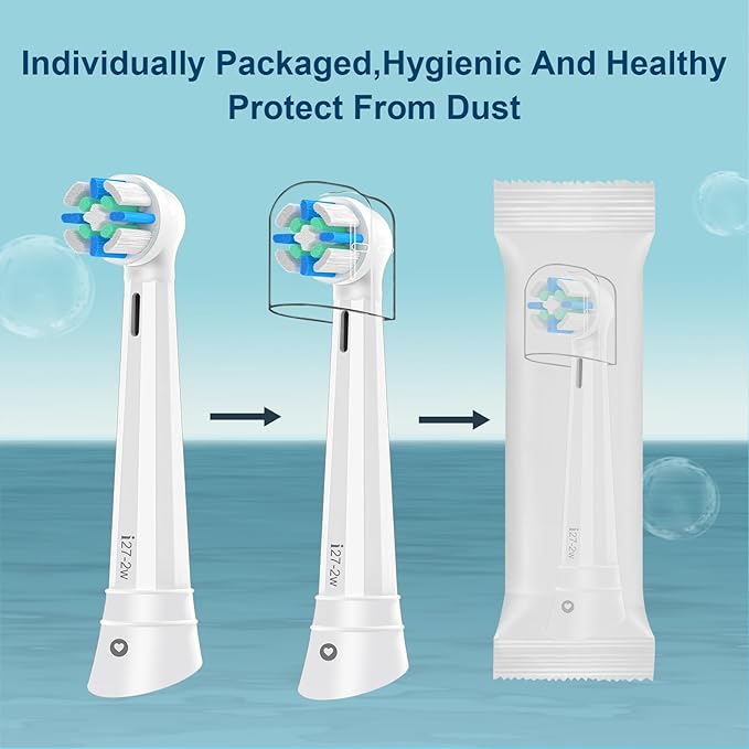 6PCS iO Replacement Heads Compatible with Oral b iO 2/3/4/5/6/7/8/9/10 Series Electric Toothbrush,Gum Care Toothbrush Head Compatible with Oral b iO Replacement Heads,White