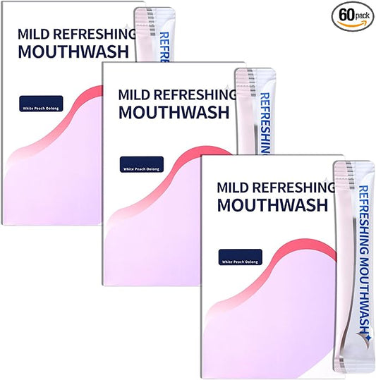 Travel Size Mouthwash,Mini Mouthwash Travel Size Bulk Portable Mouth Wash Set,Individual Small Travel Mouth Wash Packets for Fresh Breath(Pack of 60) A38