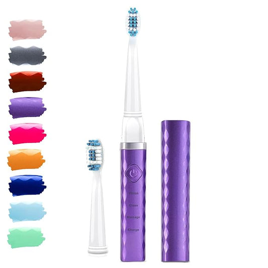 Pop Sonic USB Charge Anywhere Toothbrush (Purple) | Rechargeable w/Up to 40,000 Brush Strokes/Minute-Long-Lasting Dupont Nylon Bristles - for Teens & Adults with Quadrant Pacer & Timer
