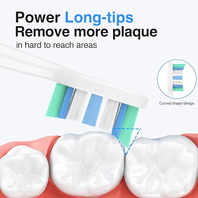 Electric Toothbrush Heads for Philips Sonicare Replacement Heads C1,C2,G2,4100,W,Replacement Brush Head Compatible with Phillips Sonicare Electric Toothbrushes C2,C1,G2,for Sonic Care Brush,6 Pcs