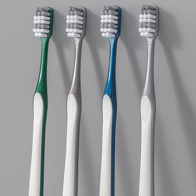 Hard Plastic Men Toothbrushes 8Pcs Set with Large Head for Tooth Cleaning and Travel Portable Oral Care