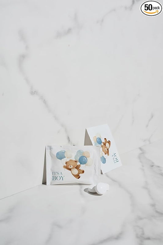 SIMPLY Peppermint "It's a Boy!", Individually Wrapped Peppermint Breath Mints, Bulk 50 Packets (2 per Packet), | Gender Reveal, Baby Shower, Party Favors
