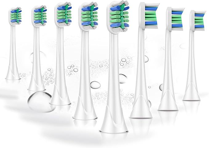 BUKURII Replacement Toothbrush Heads Compatible with Philips Sonicare Electric Toothbrushes, 8PCS, Fit for ProtectiveClean Handles 4100 5100 1100 2100 6500 7500, Refills for c2 c3 g2 w3