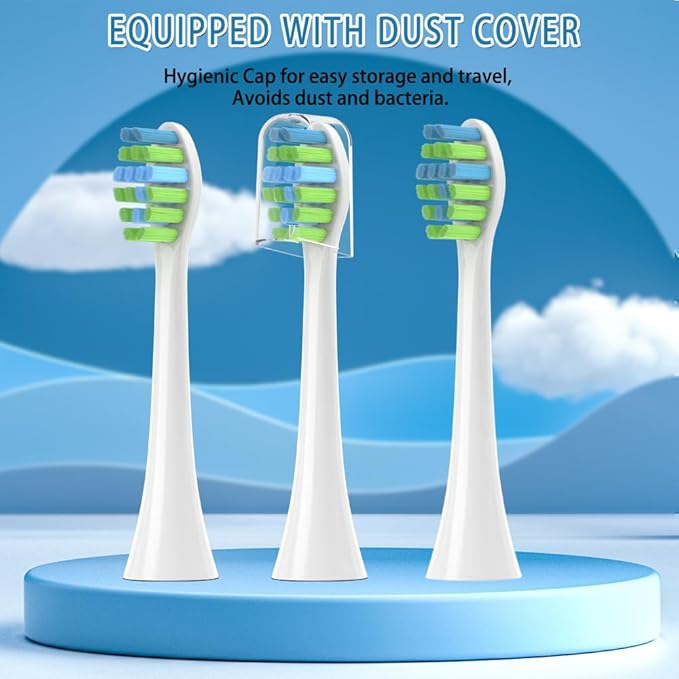 YMPBO 10 Pack Toothbrush Replacement Heads Compatible with 7AM2M AM100/AM105/AM110 Electric Toothbrush, Soft Brush Bristles, White