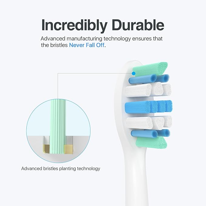 Electric Toothbrush Heads for Philips Sonicare Replacement Heads C1,C2,G2,4100,W,Replacement Brush Head Compatible with Phillips Sonicare Electric Toothbrushes C2,C1,G2,for Sonic Care Brush,6 Pcs
