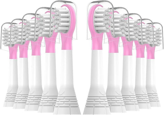 Kids Replacement Toothbrush Heads 10 Pack for Philips Sonicare Electric Toothbrush Soft Brush Head for Child 3-7 for Boy Girl,Pink