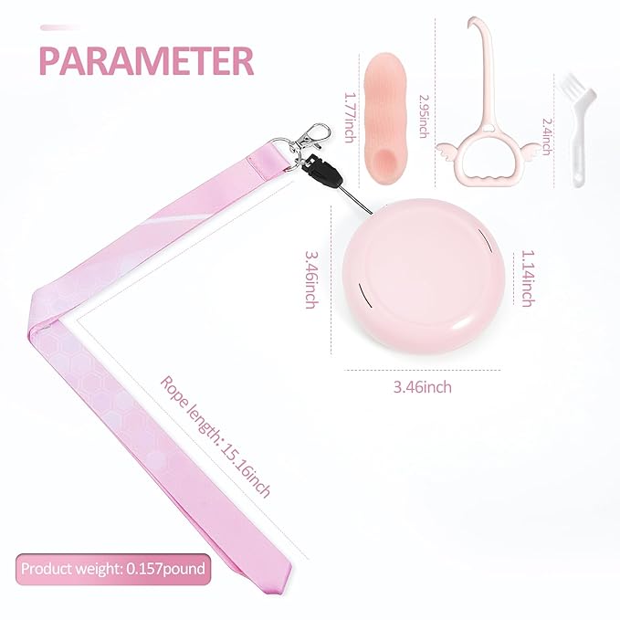 Retainer Case with Mirror and Lanyard,Slim Aligner Case with Vent Holes, Retainer Removal Tool and Brush(Pink with Lanyard)
