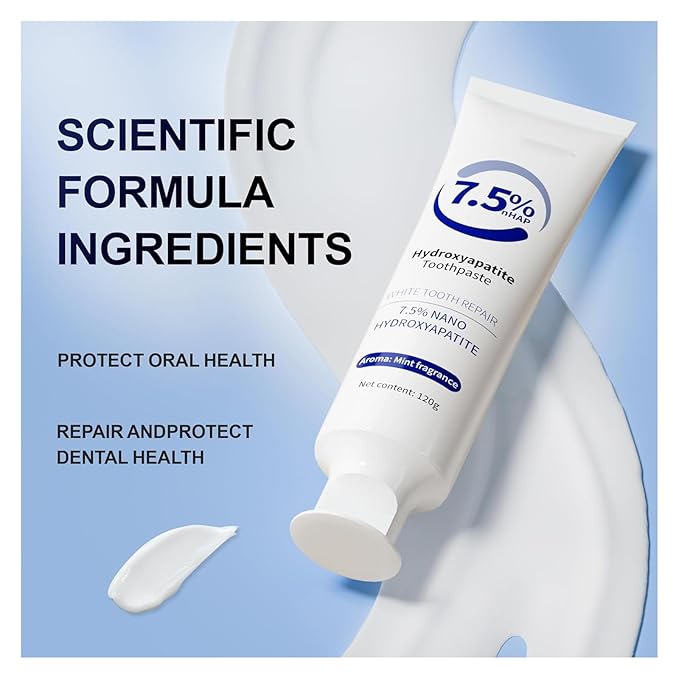 7.5% Hydroxyapatite Toothpaste， Hydroxyapatite Toothpastes for Enamel Protection and Tooth Strengthening, Repair and Protect Toothpaste 4.23oz (Red*3PCS)