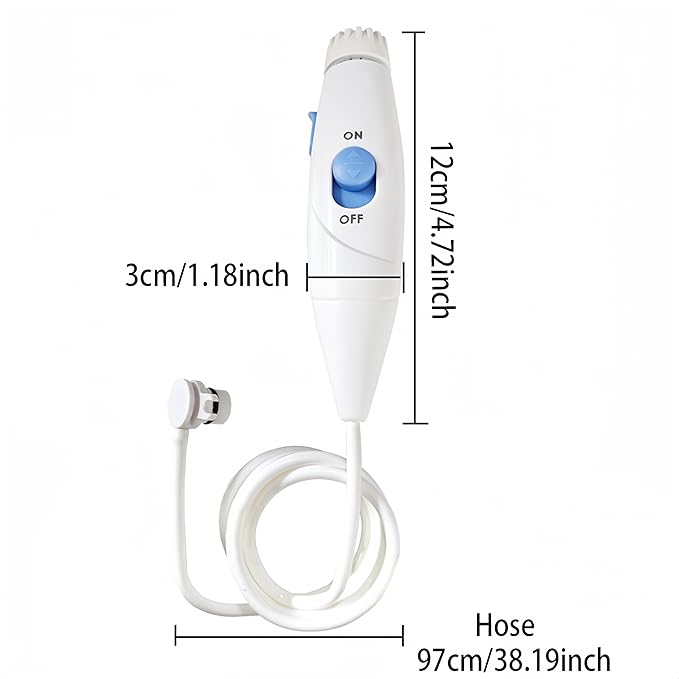 Replacement Hose and Handle Parts Compatible with Waterpik Replacement Parts - Waterpik Water Flosser WP-100 WP-300 WP-660 WP-900 Series Oral Irrigator, Oral Hygiene Accessories(Slide Switch, White)