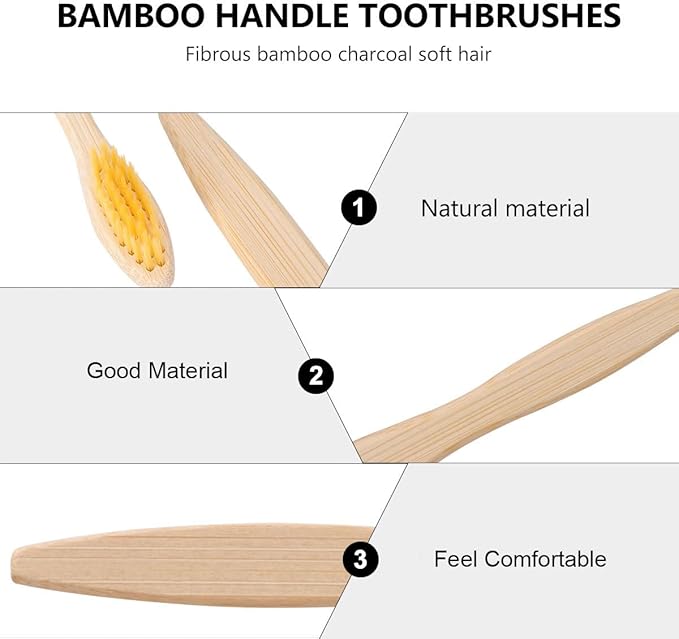 SOLUSTRE Toothbrush Set 10pcs with Soft Wavy Bristles, Fiber and Charcoal Material, Lightweight Manual Toothbrushes for Travel and Personal Oral Care