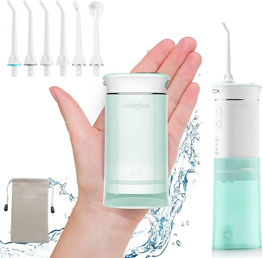 Hangsun Water Flosser Cordless Oral Irrigator Portable Teeth Cleaner HOC600 IPX7 Waterproof Electric Dental Flossers with DIY Modes 6 Jet Tips for Braces Care Travel and Home Use