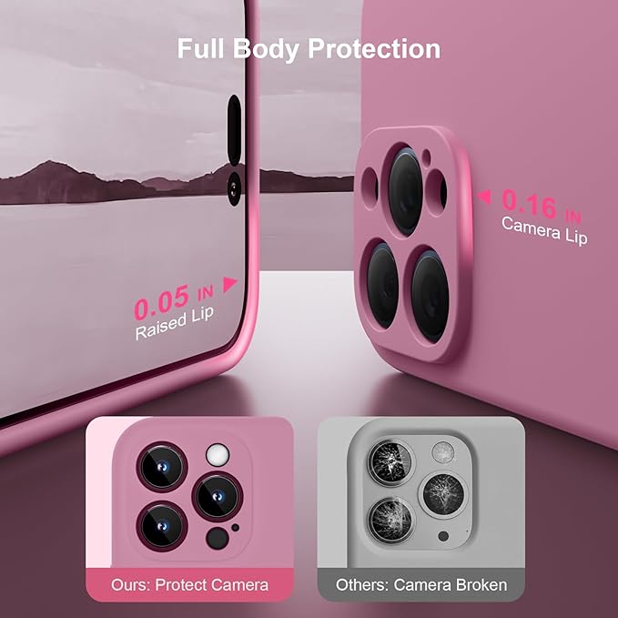 Magnetic for iPhone 15 Pro Case, Compatible with MagSafe, with 9H Nano Screen Protectors, Full Camera Protection, Silicone Shockproof Microfiber Lining Phone Case 6.1", Lilac Purple