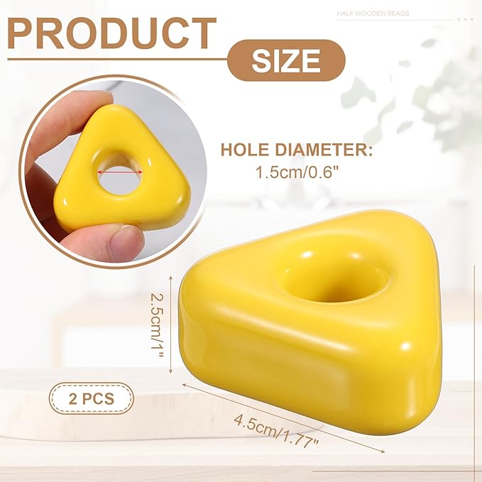 uxcell 2 Pcs Mini Ceramics Toothbrush Holder Stands, Sleek Mini Countertop Toothbrush Triangle Shape Ceramic Holder Stand for Bathroom Vanity Countertops, Yellow