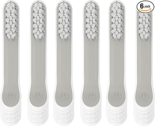 Toothbrush Replacement Heads for Quip Adult Electric Toothbrush, Soft Bristles, 6 PackBrush Head Refills, White