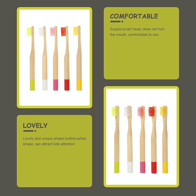 5Pcs Toothbrush Charcoal Soft Bristles Safe Toothbrushes with Comfortable Round Handles Travel-Friendly Oral Care Random Color