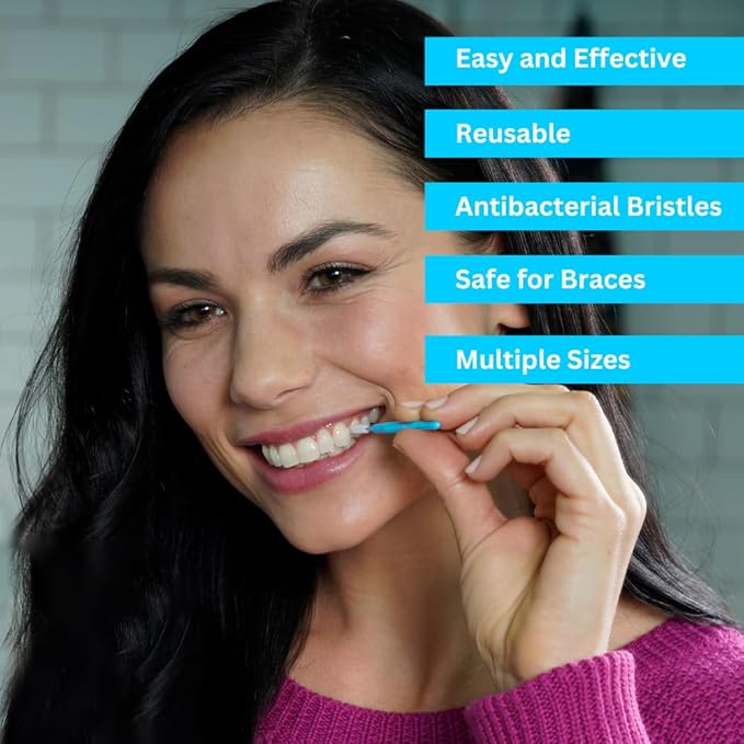 Piksters Interdental Brushes, 40 pk, Size 4, Interdental Tooth Brush for Medium Gaps, Gum Soft Bristles for Plaque Removal, Safe for Braces
