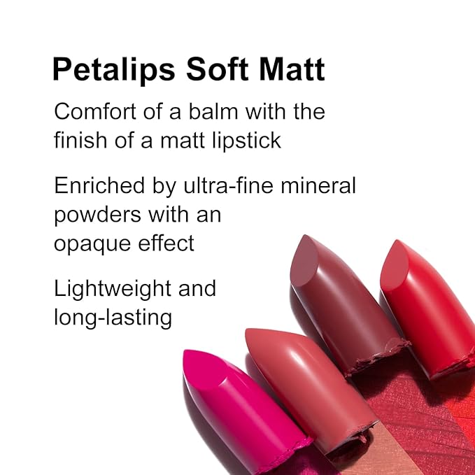 Pupa Milano Petalips Soft Matt Lipstick - Lightweight And Imperceptible - Provides Color With Buildable Intensity - Combines Comfort Of A Balm With A Matte Finish - 005 Elegant Camellia - 0.123 Oz