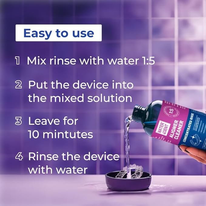 ALIGNER Cleaner Rinse | Concentrated | Clean INVISIALIGN, retainers, dentures, Mouth Guards | 2 Month Supply, (Pack of 1 - Value of 101 fl.oz), Alcohol Free, Minty & Fresh. Made in USA - Pack of 1