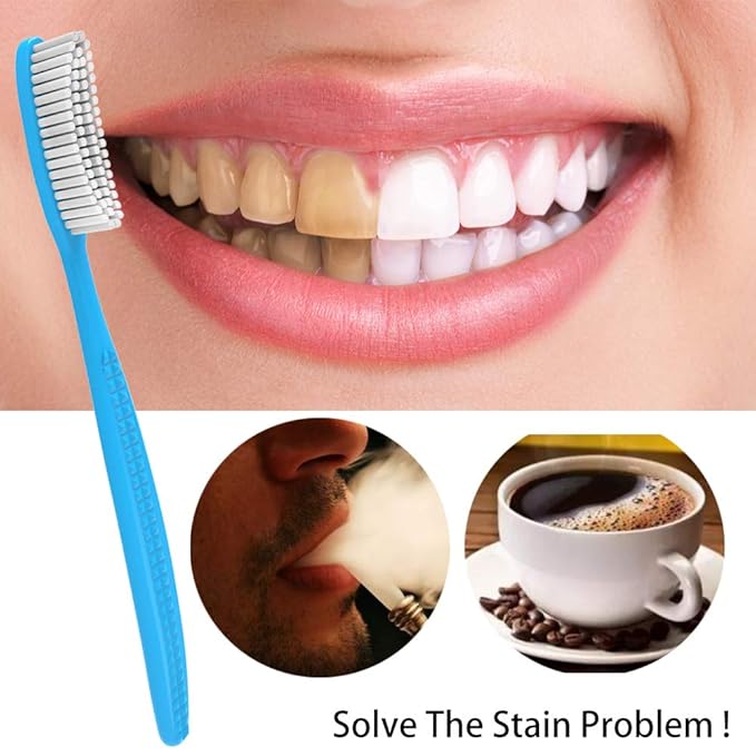 DR PERFECT Extra Hard & Firm Toothbrush Large Long Head Whitening Teeth Pack of 4