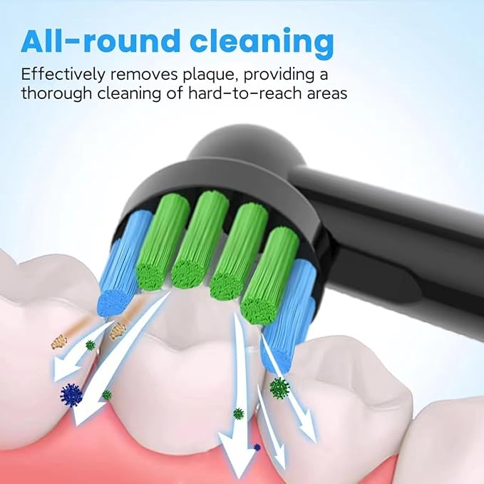 16pcs Precision Toothbrush Heads Compatible with Oral B Electric Toothbrushes, Black