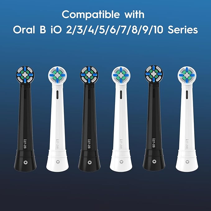 8 PCS IO Replacement Heads Compatible with Oral B IO 2/3/4/5/6/7/8/9/10/Deep Clean Series Electric Toothbrush, Brush Heads Compatible with Oral B IO for Teeth Cleaning (White)