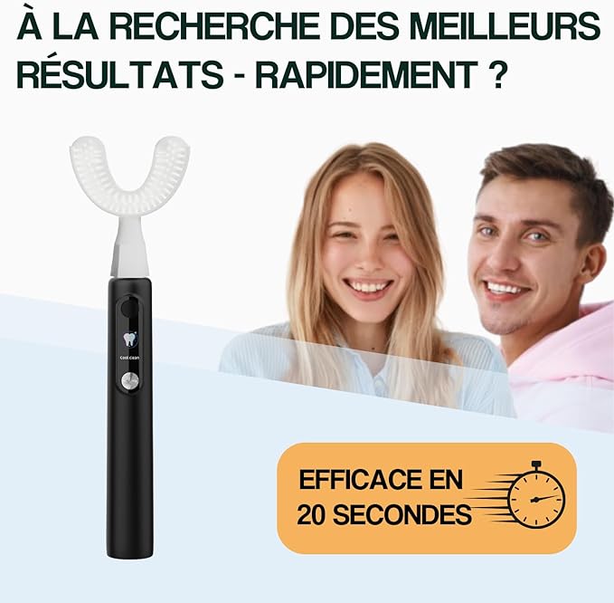 Y-Brush Ultra - Sonic Toothbrush Multiple Modes - 6-Month Battery, Advanced Plaque Removal, Whitening Technology (Ultra - Black, Adult (12-99 yo))
