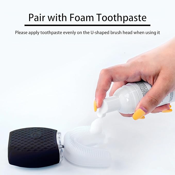 Automatic Toothbrush for Adult - Ultrasonic Electric Toothbrush with Soft Bristles Waterproof & Washable Rechargeable Portable Design with Wireless Charging 30'' Timer for Travel & Home Use (Black)