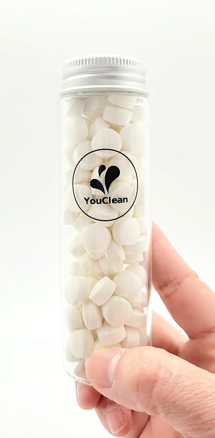 90 toothpaste tablets in Refill/Recycle Glass Tube - For Travel and Daily Home Office Use - Nano Hydroxyapatite, Fluoride-Free, Vegan (Mint)