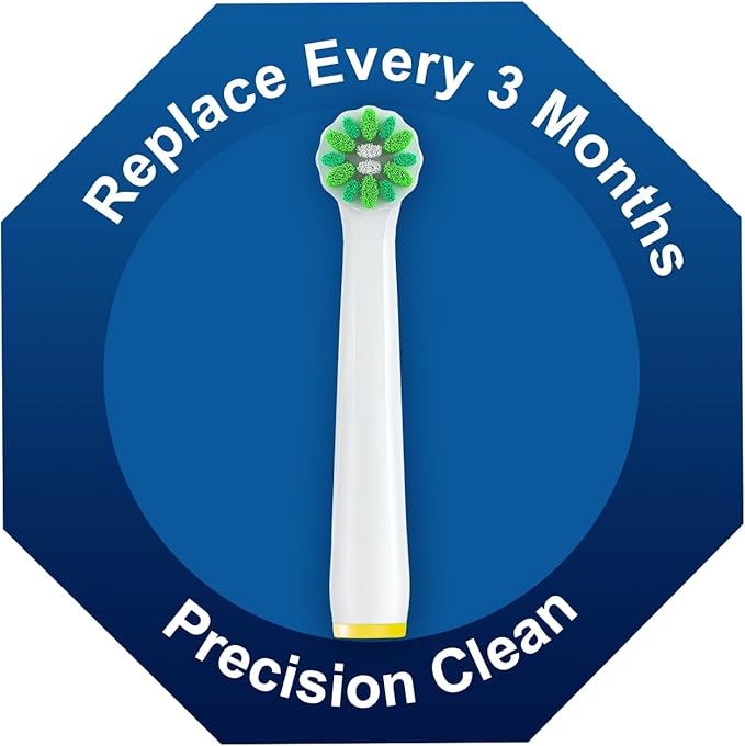 4 Count Cross Clean Replacement Heads Compatible with Oral B for Deep Clean, Brush Heads Compatible with Oral B Braun Pro 1000/500/Genius x Electric Toothbrush Heads (White)