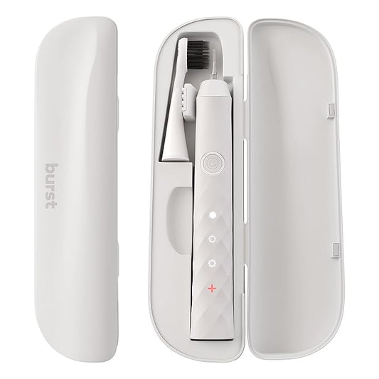BURST Sonic Electric Toothbrush Travel Case – Magnetic Lid, Lightweight, White (Case Only)