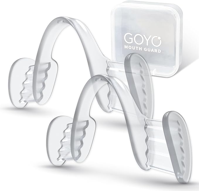 Mouth Guard for Grinding and Clenching Teeth at Night, Sleep Night Guard, Grinding Protection, Clenching Protection, Teeth Bruxism Mouth Piece with Travel Hygiene Case (2set) (1set)