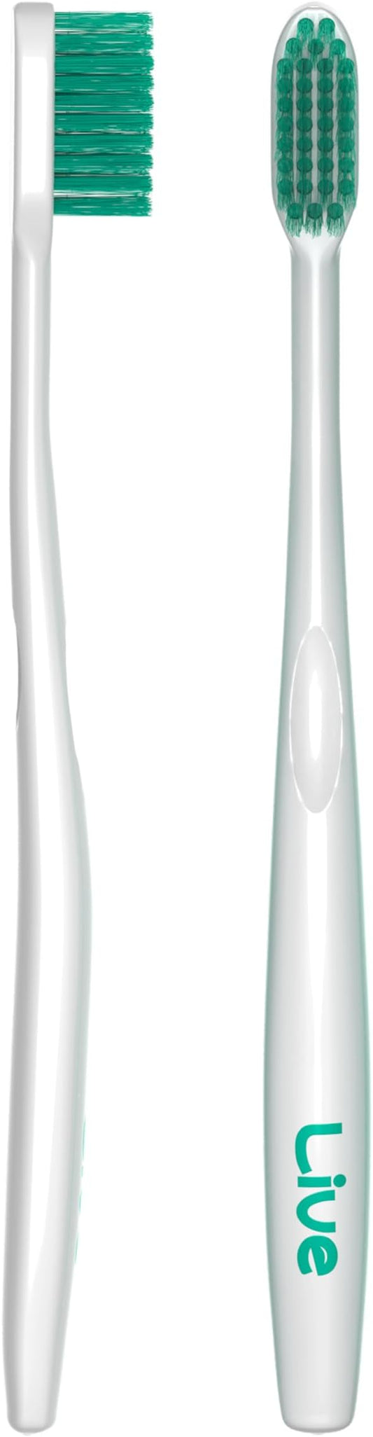 Ultra-Fine Bristle Toothbrush – Triangle Head Manual Toothbrush with 0.017mm Soft Bristles & Ergonomic Thumb Grip for Gentle and Precise Cleaning, White Color