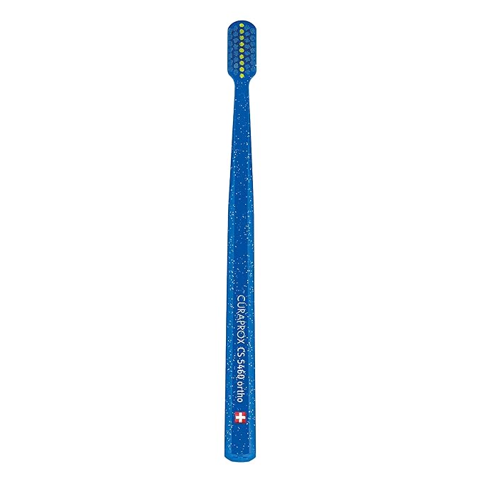Curaprox CS 5460 Orthodontic Toothbrush – Adult Braces Care | Gentle Cleaning with Bracket Groove | Random Color | Single Pack