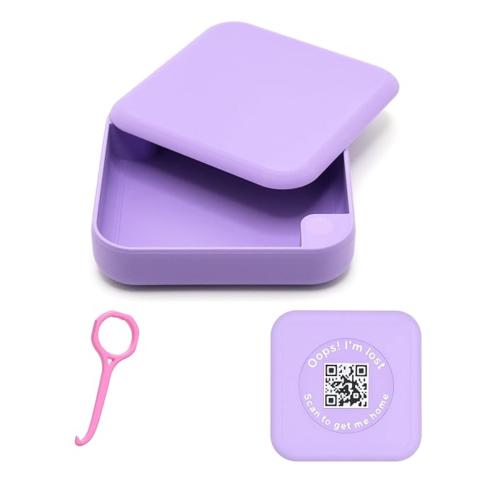Kasse Invisalign Case by nCase | Modern Aligner & Retainer Case with QR Code Recovery | Magnetic Twist Open | 3D Printed in the USA | Secure Travel Design | Includes Invisalign Remover Tool | Lilac