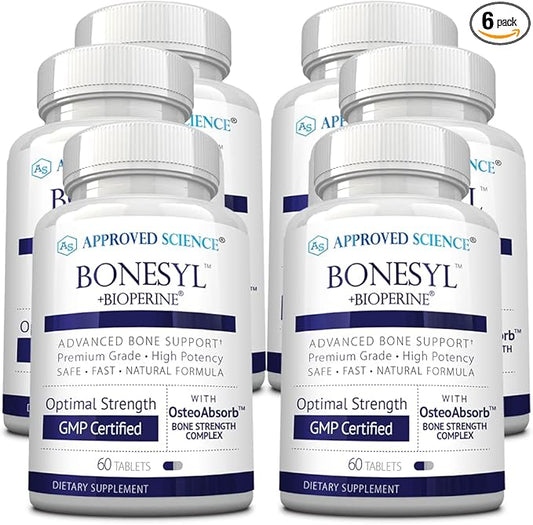 Approved Science Bonesyl - Strengthen Bones, Limit Bone Density Loss - Maintain Overall Bone Health - K2, BioPerine, and Magnesium - 360 Tablets - Vegan - Made in USA