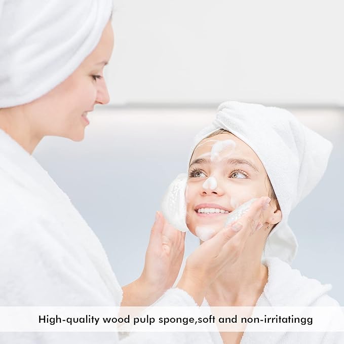 50 Pcs Compressed Facial Sponges Facial Makeup Natural Cosmetic Spa Sponges for Women Cleansing, Exfoliating Mask, Makeup Removal, Dead Skin, and Dirt, Travel Essentials(White)