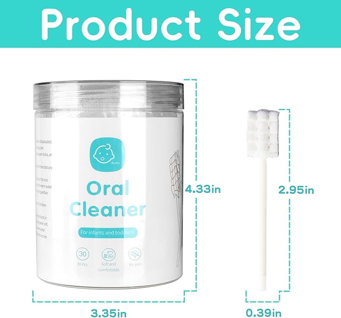 Baby Tongue Cleaner Toothbrush 30Pcs Disposable Infant Tooth Brush Clean Baby Mouth with 2Pcs Finger Toothbrush Oral Cleaning Stick Gauze Cleaner Stick Dental (Pink, 30 Piece Assortment)