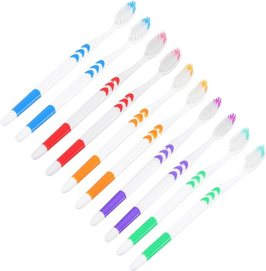 30pcs Disposable Soft Bristled Toothbrushes Portable Travel Tooth Cleaning Accessories Bulk Pack for Business Trips and Hotel Use