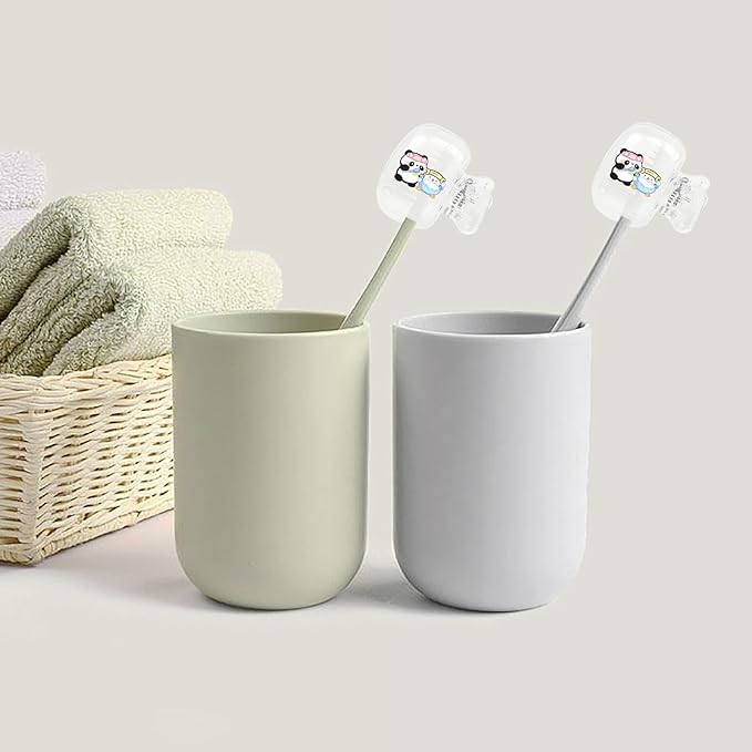 Upgrade Travel Toothbrush Head Covers Toothbrush Protector Cap Brush Pod Case Protective Portable Plastic Clip for Household Travel, Bathroom, School, Camping, Business (A, 2 Pack)