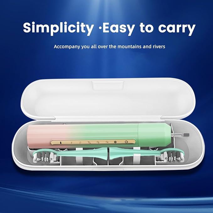 Lumivoid Sonic Electric Toothbrush 42000 Vibrations with 10 Brush Heads Suitable for Adults 30 Days of Use on a Single Charge,5 Modes Built-in 2-Minute Smart Timer, IPX8 Rated Waterproof (Green Pink)