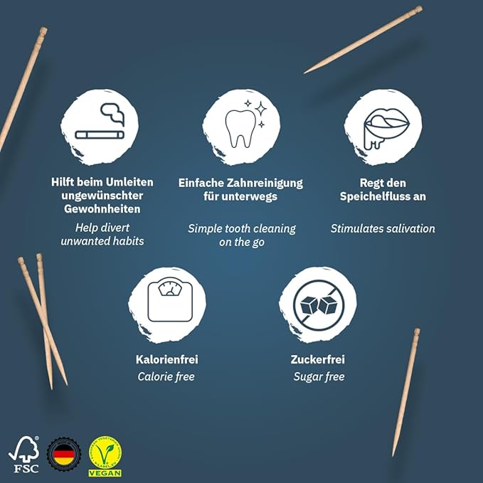 Wonder Toothpicks with Flavor - 100x Flavored toothpicks Individually Packed in 8 Refreshing Varieties - Gentle Oral Hygiene - Fresh Breath - Individually Packed Toothpicks with Flavor