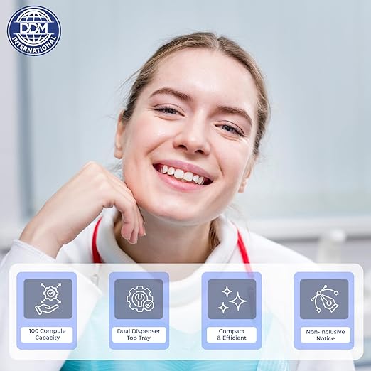 Composite Organizer – Stores Up to 100 Single Dose Composite Compules – Dental Organizer for Dispenser Storage – Durable Plastic Unit