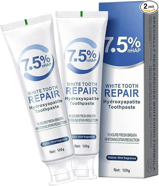 Hydroxyapatite Toothpaste for Enamel Repair & Stronger Teeth, Gentle Mint Flavor, Fresh Breath, Daily Oral Care with Hidroxiapatita