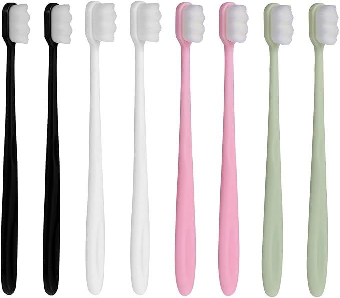8pcs Ultra-Soft Manual Toothbrush for Sensitive Gums Oral Care Puerpera Toothbrush with Micro-Nano Bristles Deep Cleaning for Pregnant Women Adults and Elderly