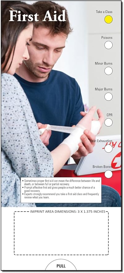 ZOCO - First Aid Slide Chart - Custom Promotional Item (Pack of 250) - CPR Instructions - Hospital or Healthcare Handout - 3.75, Brochure, Pamphlet x 8.5 in.