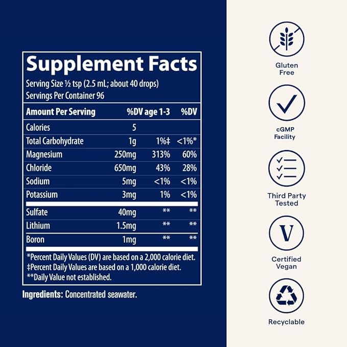 Trace Minerals ConcenTrace Trace Mineral Drops | Supports Energy, Digestion, Bone Health & Hydration, 70+ Ionic Trace Minerals w/ Magnesium, Chloride & Potassium | Keto, Vegan & Non-GMO | 288 Serving