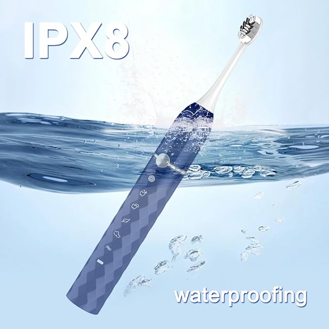 Electric Toothbrush Set, Equipped with 10 Brush Heads and Travel case, IPX8 Waterproof, 2-Minute Timer, 42000 high-Frequency Vibrations, 5 Modes, The First Choice for Gift Giving